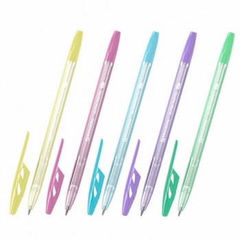 Ручка шариковая BRAUBERG 50 шт. "ULTRA PASTEL", СИНЯЯ, узел 0,7 мм, чернила ГЕРМАНИЯ, наконечник ШВЕЙЦАРИЯ, 143568