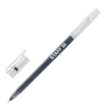 Ручка гелевая STAFF 12 шт. "EVERYDAY" GP-673, ЧЕРНАЯ, длина письма 1000 м, игольчатый узел 0,5 мм, линия письма 0,35 мм, 143673