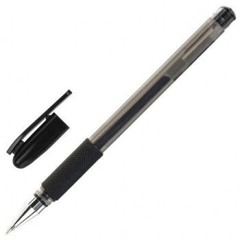 Ручка гелевая с грипом STAFF 12 шт. "Basic" GP-677, ЧЕРНАЯ, корпус тонированный, узел 0,5 мм, линия письма 0,35 мм, 143677