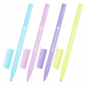 Ручка шариковая BRAUBERG 36 шт. SOFT TOUCH STICK "PASTEL" СИНЯЯ, мягкое покрытие, корпус ассорти, узел 0,7 мм, 143698