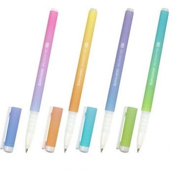 Ручка шариковая BRAUBERG 36 шт. SOFT TOUCH GRIP "GRADE PASTEL", СИНЯЯ, мягкое покрытие, ассорти, узел 0,7 мм, 143711