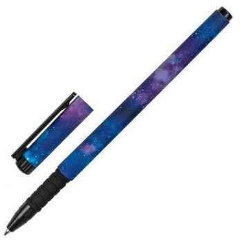 Ручка шариковая BRAUBERG 36 шт. SOFT TOUCH GRIP "SPACE", СИНЯЯ, мягкое покрытие, узел 0,7 мм, 143714