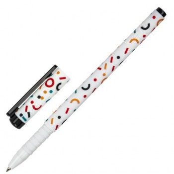Ручка шариковая BRAUBERG 36 шт. SOFT TOUCH GRIP "CONFETTI", СИНЯЯ, мягкое покрытие, узел 0,7 мм, 143723