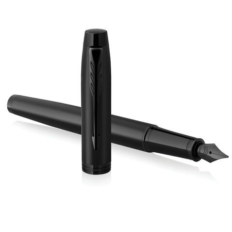Ручка перьевая PARKER &quot;IM Achromatic Black BT&quot;, черный матовый, нержавеющая сталь, синяя, 2127741