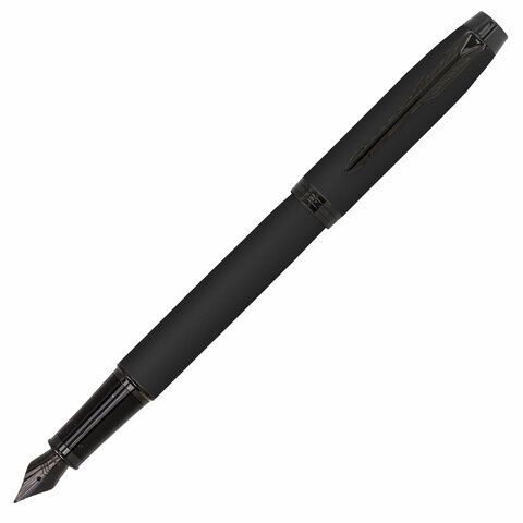 Ручка перьевая PARKER &quot;IM Achromatic Black BT&quot;, черный матовый, нержавеющая сталь, синяя, 2127741