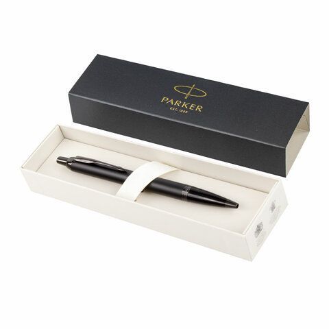Ручка шариковая PARKER &quot;IM Achromatic Black BT&quot;, черный матовый, нержавеющая сталь, синяя, 2127618