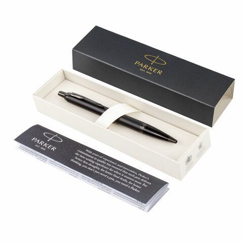 Ручка шариковая PARKER &quot;IM Achromatic Black BT&quot;, черный матовый, нержавеющая сталь, синяя, 2127618