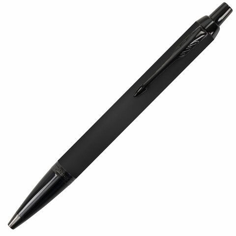 Ручка шариковая PARKER &quot;IM Achromatic Black BT&quot;, черный матовый, нержавеющая сталь, синяя, 2127618