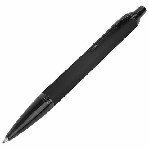 Ручка шариковая PARKER &quot;IM Achromatic Black BT&quot;, черный матовый, нержавеющая сталь, синяя, 2127618