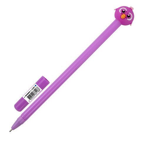 Ручка с топпером шариковая ЮНЛАНДИЯ &quot;Птенец&quot;, корпус ассорти, СИНЯЯ, пишущий узел 0,7 мм, 143811