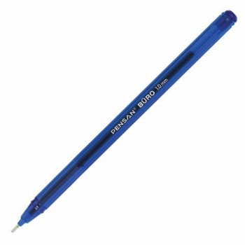 Ручка шариковая масляная PENSAN 50 шт. "Buro", СИНЯЯ, игольчатый узел 1 мм, линия письма 0,8 мм, 2270