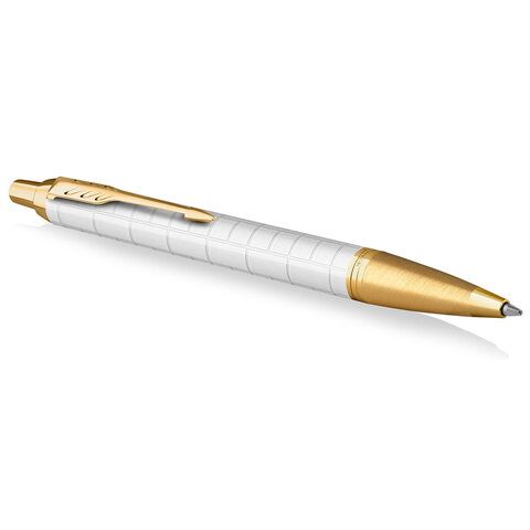 Ручка шариковая PARKER &quot;IM Premium Pearl GT&quot;, жемчужный лак, позолота, синяя, 2143643