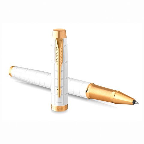 Ручка-роллер PARKER &quot;IM Premium Pearl GT&quot;, корпус жемчужный лак, позолоченные детали, черная, 2143646
