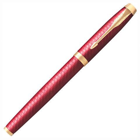 Ручка-роллер PARKER &quot;IM Premium Red GT&quot;, корпус красный лак, позолоченные детали, черная, 2143647