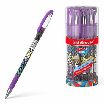 Ручка шариковая ERICH KRAUSE 24 шт. ColorTouch "Purple python", СИНЯЯ, узел 0,7 мм, линия письма 0,35 мм, 50743