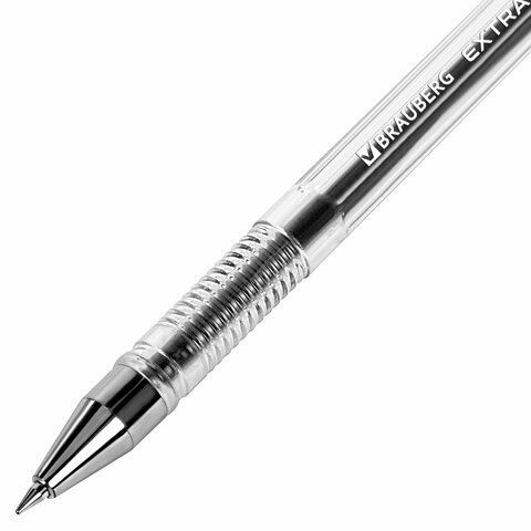 Ручки гелевые BRAUBERG &quot;EXTRA&quot;, ЧЕРНЫЕ, НАБОР 4 штуки, узел 0,5 мм, линия 0,35 мм, 143906