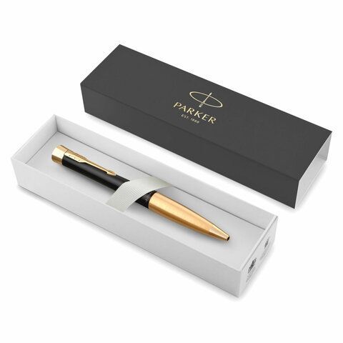 Ручка шариковая PARKER &quot;Urban Twist Black GT&quot;, корпус черный, позолоченные детали, синяя, 2143640