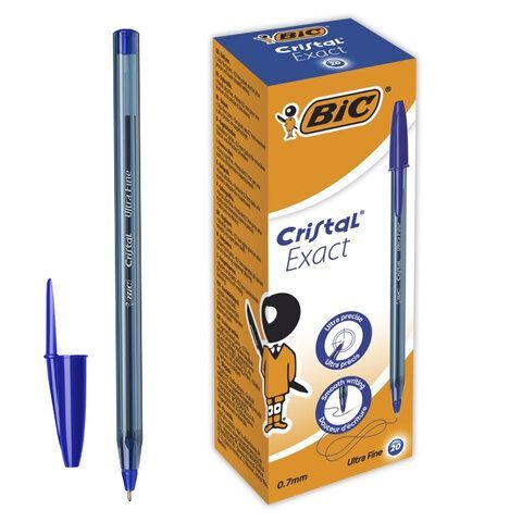 Ручка шариковая BIC &quot;Cristal Exact&quot;, СИНЯЯ, корпус тонированный, узел 0,7 мм, линия письма 0,28 мм, 992605