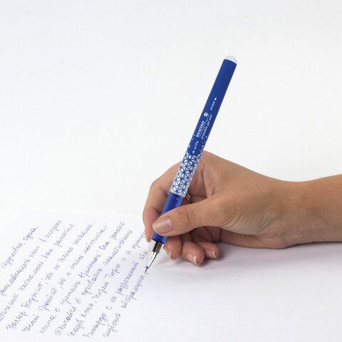 Ручка стираемая гелевая BRAUBERG &quot;REWIND&quot;, СИНЯЯ, игольчатый узел 0,5 мм, линия письма 0,35 мм, 144095