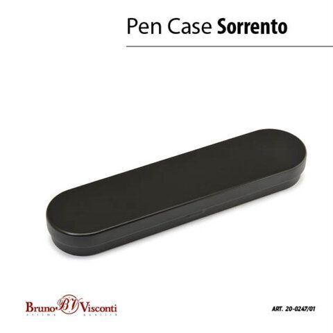 Ручка подарочная шариковая BRUNO VISCONTI &quot;Sorrento&quot;, черный корпус, 1 мм, футляр, синяя, 20-0247/01