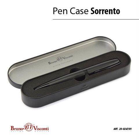 Ручка подарочная шариковая BRUNO VISCONTI &quot;Sorrento&quot;, черный корпус, 1 мм, футляр, синяя, 20-0247/01