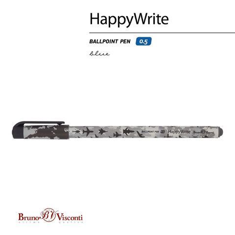 Ручка шариковая BRUNO VISCONTI 24 шт. &quot;HappyWrite&quot;, СИНЯЯ, &quot;Самолеты&quot;, линия 0,38 мм, 20-0215/30