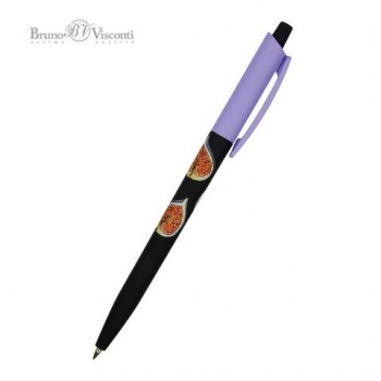 Ручка шариковая автоматическая BRUNO VISCONTI 24 шт. "HappyClick", СИНЯЯ, "Инжир", линия письма 0,38 мм, 20-0241/50