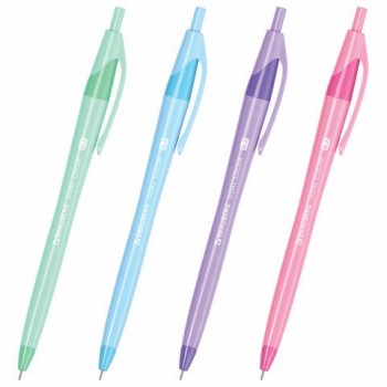 Ручка шариковая автоматическая масляная BRAUBERG 24 шт. "DUAL COLOR", СИНЯЯ, игольчатый наконечник 0,7 мм, линия письма 0,35 мм, 144327