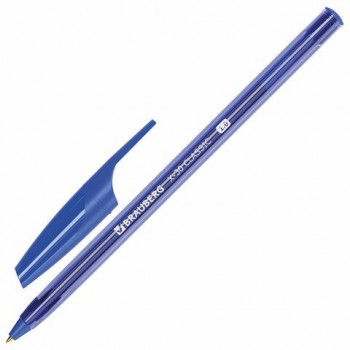 Ручка шариковая BRAUBERG 50 шт. X-30 CLASSIC, СИНЯЯ, пишущий узел 1 мм, линия письма 0,5 мм, 144331
