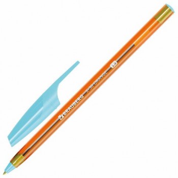 Ручка шариковая BRAUBERG 50 шт. X-30 ORANGE, СИНЯЯ, пишущий узел 1 мм, линия письма 0,5 мм, 144333