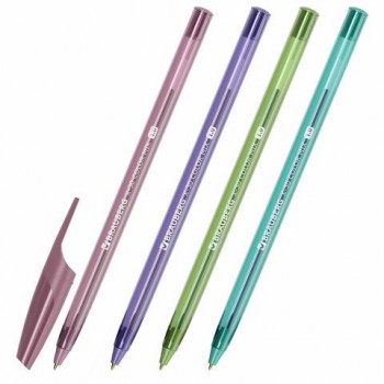 Ручка шариковая BRAUBERG 50 шт. X-30 COLOR MIX, СИНЯЯ, пишущий узел 1 мм, линия письма 0,5 мм, 144335
