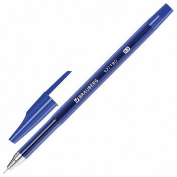 Ручка шариковая BRAUBERG 50 шт. "927 PRO" "WRITING 3.0", СИНЯЯ, пишущий узел 0,5 мм, линия письма 0,25 мм, 144337