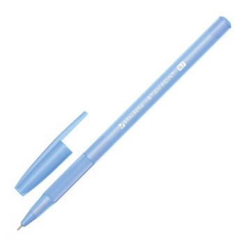 Ручка шариковая с грипом BRAUBERG 100 шт. "i-STICK POINT LIGHT BLUE", СИНЯЯ, пишущий узел 0,7 мм, линия письма 0,35 мм, 144383