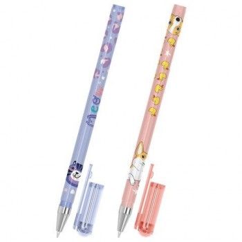 Ручка шариковая с принтом FUNSTER 36 шт. STICK "CUTE ANIMALS", СИНЯЯ, SOFT TOUCH покрытие, узел 0,7 мм, линия письма 0,35 мм, 144387