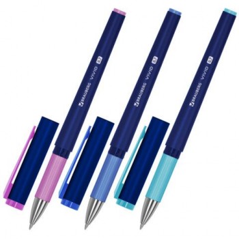Ручка шариковая с грипом BRAUBERG 24 шт. "CLASSIC/PASTEL", СИНЯЯ, SOFT TOUCH покрытие, узел 0,7 мм, линия письма 0,35 мм, 144399
