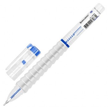 Ручка шариковая С УДЛИНЕННЫМ ГРИПОМ BRAUBERG 24 шт. "MAXI LONG", СИНЯЯ, игольчатый узел 0,5 мм, линия письма 0,35 мм, 144456