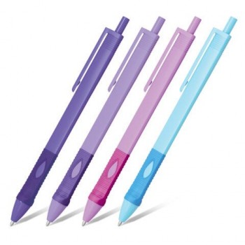 Ручка шариковая автомат. эргономичная с грипом STAFF 48 шт. "Profit 500 PASTEL COLOR", СИНЯЯ, узел 0,7 мм, линия письма 0,35 мм, 144492