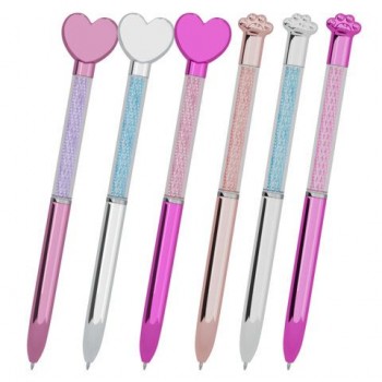 Ручка поворотная с топпером шариковая FUNSTER 24 шт. "SHINY HEART&PAW", СИНЯЯ, ассорти, пишущий узел 0,7 мм, 144519