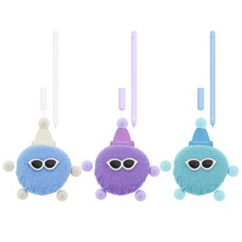 Ручка с пушистой подвеской шариковая FUNSTER 24 шт. "FLUFFY HAT", СИНЯЯ, пишущий узел 0,7 мм, 144524