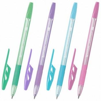 Ручка шариковая с грипом BRAUBERG "ULTRA GT PASTEL", КОМПЛЕКТ 20 ШТУК, СИНЯЯ, узел 0,7 мм, линия 0,35 мм, 144534