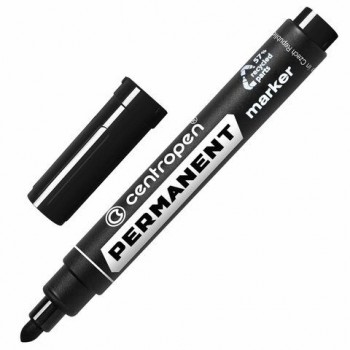 Маркер перманентный CENTROPEN 3 шт. 8566, ЧЕРНЫЙ, круглый наконечник, 2,5 мм, 5 8566 0112