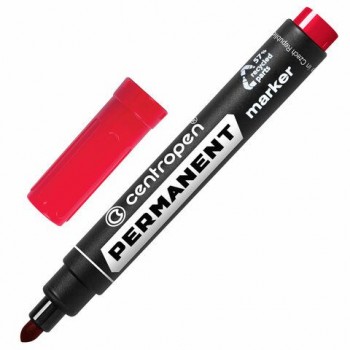 Маркер перманентный CENTROPEN 3 шт. 8566, КРАСНЫЙ, круглый наконечник, 2,5 мм, 5 8566 0104