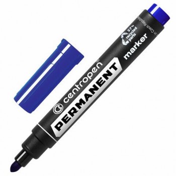 Маркер перманентный CENTROPEN 3 шт. 8566, СИНИЙ, круглый наконечник, 2,5 мм, 5 8566 0106