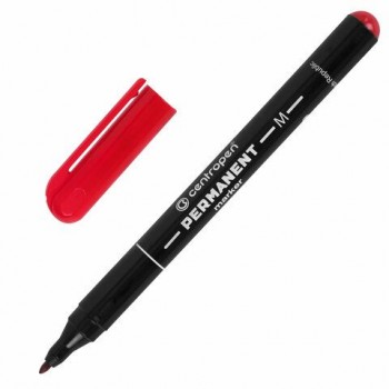 Маркер перманентный CENTROPEN 3 шт. 2846, КРАСНЫЙ, тонкий наконечник, 1 мм, 6 2846 9404