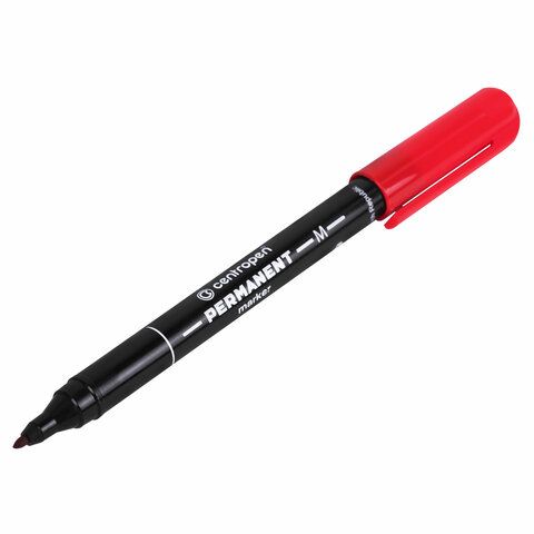 Маркер перманентный CENTROPEN 3 шт. 2846, КРАСНЫЙ, тонкий наконечник, 1 мм, 6 2846 9404