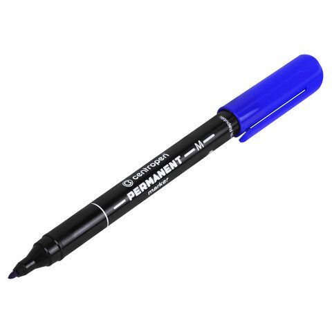 Маркер перманентный CENTROPEN 3 шт. 2846, СИНИЙ, тонкий наконечник, 1 мм, 6 2846 9406