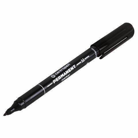 Маркер перманентный CENTROPEN 3 шт. 2846, ЧЕРНЫЙ, тонкий наконечник, 1 мм, 6 2846 9412
