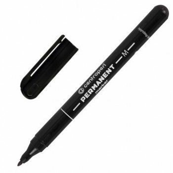 Маркер перманентный CENTROPEN 3 шт. 2846, ЧЕРНЫЙ, тонкий наконечник, 1 мм, 6 2846 9412