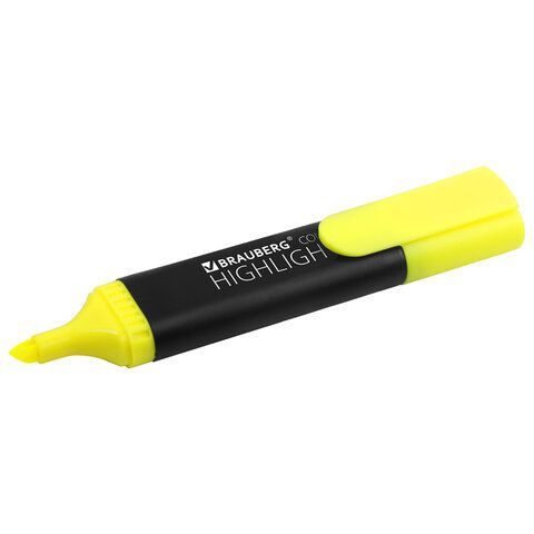 Текстовыделитель BRAUBERG 2 шт. &quot;Contract&quot;, ЖЕЛТЫЙ, линия 1-5 мм, 150389