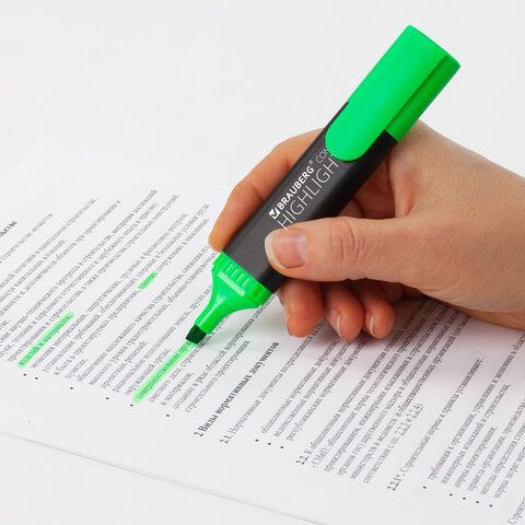 Текстовыделитель BRAUBERG 2 шт. &quot;Contract&quot;, ЗЕЛЕНЫЙ, линия 1-5 мм, 150390